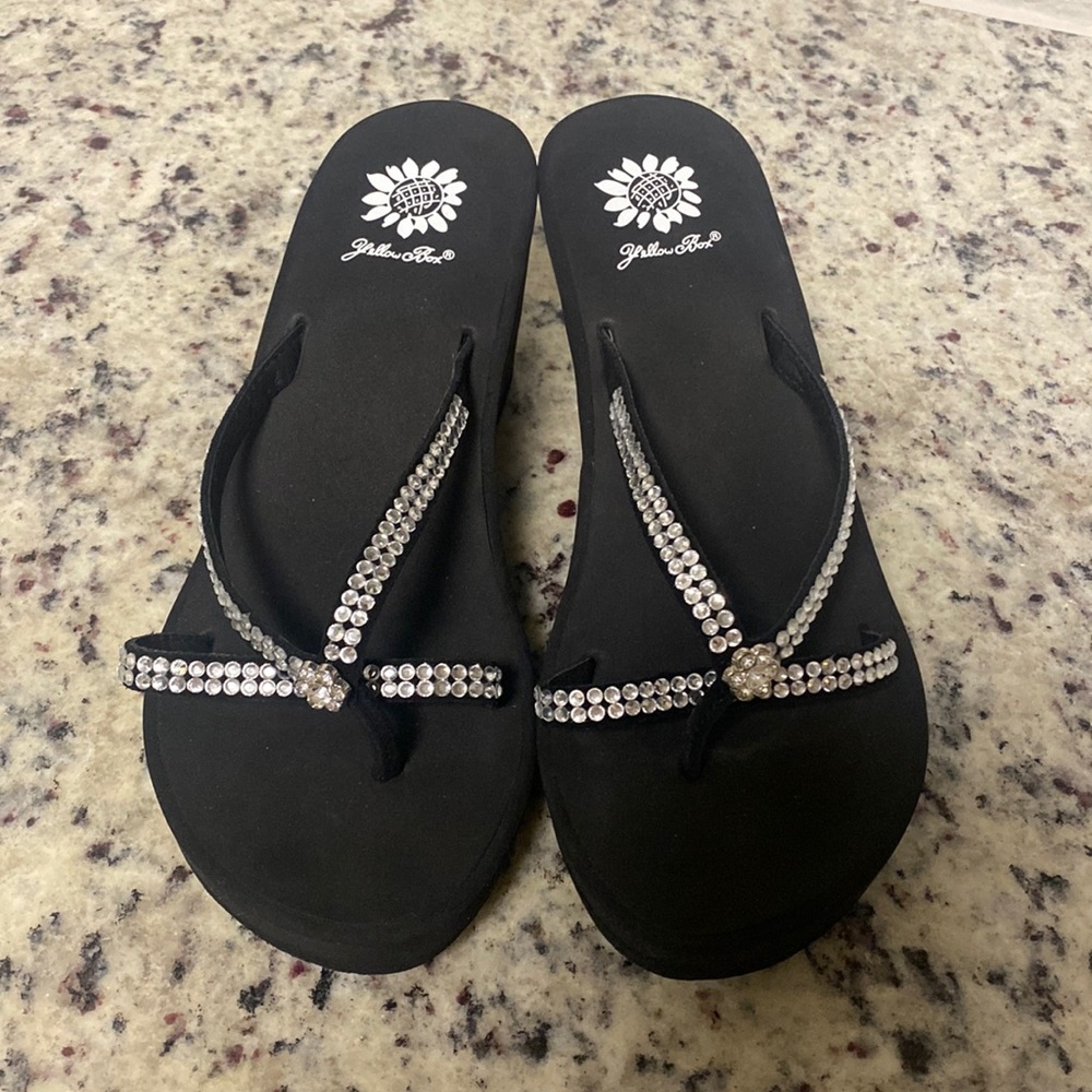 Yellow Box Wedged Sandals